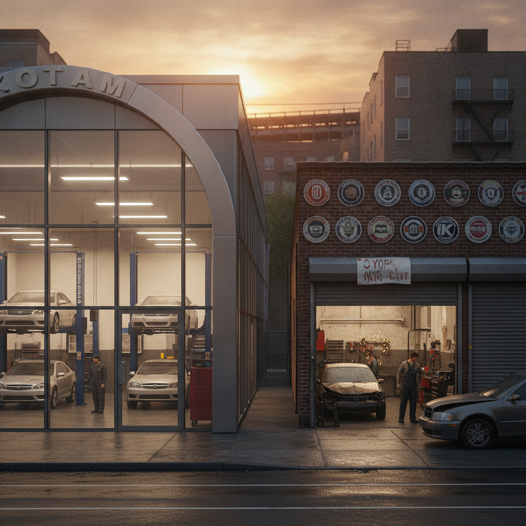 dealership body shop vs independent certified repair bronx morris park
